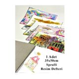 Artlantis Resim Defteri 15 Yaprak 35x50 cm 1 Adet Spiralli Orta Boy Telli Resim Defteri Karton Kapak 110 gr Öğ