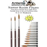 Artlantis Resim Fırçası 0 - 2 - 4 Numara 1 Paket 3 Lü Samur Yuvarlak Uçlu Fırça Seti Guaj Sulu Akrilik Yağlı Boya Fırçaları - Standart - Naturel