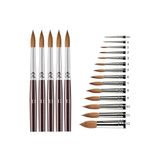 Artlantis Resim Fırçası 11 Numara 5 li 1 Paket Samur Yuvarlak Uçlu Fırça Seti Guaj Sulu Akrilik Yağlı Boya Fırçaları