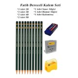 Artlantis Resim Kalemi Fatih Dereceli Kalem Seti Karakalem Seti 2B 3B 4B 5B 13'lü Set Sınav Silgisi ve Hamur S