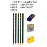 Artlantis Resim Kalemi Fatih Dereceli Kalem Seti Karakalem Seti HB 2B 4B 6B 8B 8'li Set Sınav Silgisi ve Hamur