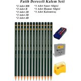 Artlantis Resim Kalemi Fatih Dereceli Kalem Seti Karakalem Seti Hb B 2b 3b 4b 5b 6b 16'lı Set Sınav Silgisi ve Hamur Silgi Kalemtraş