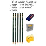 Artlantis Resim Kalemi Fatih Dereceli Kalem Seti Karakalem Seti HB B 2B 3B 4B 8'li Set Sınav Silgisi ve Hamur