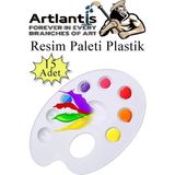 Artlantis Resim Paleti Plastik 15 Adet Godeli Ressam Paleti Boyama Paleti Akrilik Boya Guaj Boya Suluboya - Standart - Beyaz
