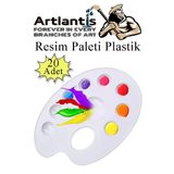 Artlantis Resim Paleti Plastik 20 Adet Godeli Ressam Paleti Boyama Paleti Akrilik Boya Guaj Boya Suluboya