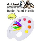 Artlantis Resim Paleti Plastik 3 Adet Godeli Ressam Paleti Boyama Paleti Akrilik Boya Guaj Boya Suluboya - Standart - Beyaz