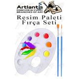 Artlantis Resim Paleti ve Resim Fırça Seti 1 Paket Ressam Paleti Boyama Fırçası Akrilik Boya Guaj Bo