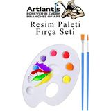 Artlantis Resim Paleti ve Resim Fırça Seti 1 Paket Ressam Paleti Boyama Fırçası Akrilik Boya Guaj Boya Suluboya - Standart - Beyaz