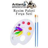 Artlantis Resim Paleti ve Resim Fırça Seti 1 Paket Ressam Paleti Boyama Fırçası Akrilik Boya Guaj Boya Suluboya