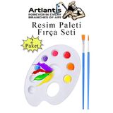 Artlantis Resim Paleti ve Resim Fırça Seti 2 Paket Ressam Paleti Boyama Fırçası Akrilik Boya Guaj Boya Suluboy