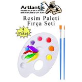Artlantis Resim Paleti ve Resim Fırça Seti 5 Paket Ressam Paleti Boyama Fırçası Akrilik Boya Guaj Boya Suluboya