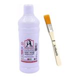 Artlantis Resim Verniği 500 ml Su Bazlı 1 Adet ve Zemin Fırçası Resim Parlatıcı Vernik Hobi Sanat Akrilik Guaj Yağlı Boya