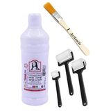 Artlantis Resim Verniği 500 ml Su Bazlı 1 Adet Zemin Fırçası ve Rulo Fırça Resim Parlatıcı Vernik Hobi Sanat Akrilik Guaj Yağlı Boya