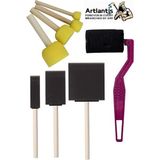 Artlantis Rulo Kesik Uçlu ve Tampon Sünger Fırça Seti 8 Parça 1 Paket Ponpon Akrilik Boya Yağlı Boya Guaj Boya Sulu Boya Sanatsal - Standart - Siyah