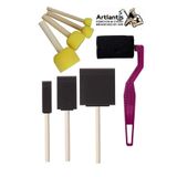 Artlantis Rulo Kesik Uçlu ve Tampon Sünger Fırça Seti 8 Parça 1 Paket Ponpon Akrilik Boya Yağlı Boya Guaj Boya