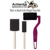 Artlantis Rulo ve Kesik Uçlu Sünger Fırça Seti 1 Paket Akrilik Boya Yağlı Boya Guaj Boya Sulu Boya Sanatsal