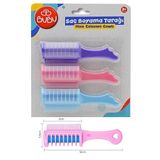 Artlantis Saç Boyama Tarağı 3 lü 1 Paket Bubu Saç Boyama Tarak Pembe Mor ve Pembe Parlak Renkler Uygulaması Kolay