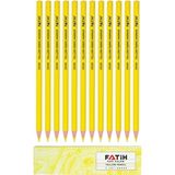 Artlantis Sarı Kalem Kopya 12 Adet Fatih Sarı Kurşun Kalem Kumaş Kalemi Tekstil Kalemi Mimar Demir Marangoz - Standart