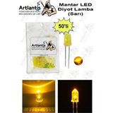 Artlantis Sarı Mantar LED Diyot Lamba 50 Li 1 Paket Sarı 4.8 mm Mini Mantar LED Lamba Deney Bilim Proje Arduino Işığı - Standart