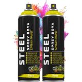 Artlantis Sarı Sprey Boya 200 ml 2 Adet Hızlı Kuruyan Profesyonel Ahşap Plastik Demir Metal Cam Porselen Duvar Renkli