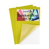Artlantis Sarı Yapışkanlı Keçe 50x70 Cm 3 Adet 2.0 Mm Kendinden Yapışkanlı Renkli Hobi Keçesi Elişi Keçe Kumaşı Anasınıfı Çok Renkli