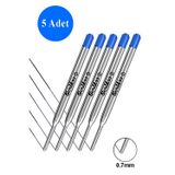 Artlantis Scrikss Mavi Tükenmez Kalem Yedeği Metal 0.7mm 5 Adet Tükenmez Kalem Refili Tükenmez Kalem Yedeği