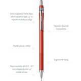 Artlantis Scrikss Simo R&d Japan Uçlu Kalem Kırmızı 0.5 1 Adet ve Mikro 0,5 Versatil Kalem Uçu Siyah 3 Paket - 0.5mm - Standart