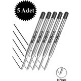 Artlantis Scrikss Siyah Tükenmez Kalem Yedeği Metal 0.7mm 5 Adet Tükenmez Kalem Refili Tükenmez Kalem Yedeği - 1.0 mm - Standart