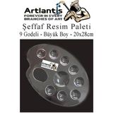 Artlantis Şeffaf Büyük Resim Paleti Plastik 1 Adet Godeli Ressam Paleti Boyama Paleti Akrilik Boya Guaj Boya Suluboya - Standart