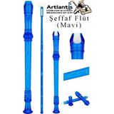 Artlantis Şeffaf Flüt Blok 1 Adet Renkli Blok Fülüt Şeffaf Abs Plastik 3 Parça Kaliteli Net ve Yüksek Ses Kalitesi Fülüt - Mavi