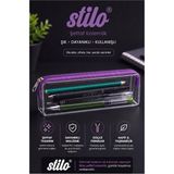 Artlantis Şeffaf Kalemlik 1 Adet Stilo 1129 Tek Bölmeli Fermuarlı Plastik Çocuk Okul Kalem Makyaj Kutusu Neon Renk - Mor