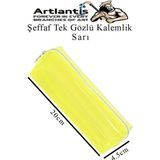 Artlantis Şeffaf Kalemlik 1 Adet Tek Gözlü Transparan Kalem Kutusu Fosforlu Renkli Silikon Tek Bölmeli Makyaj Kozmetik Çantası - Sarı
