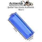 Artlantis Şeffaf Kalemlik 1 Adet Tek Gözlü Transparan Kalem Kutusu Fosforlu Renkli Silikon Tek Bölmeli Makyaj Kozmetik Çantası