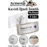Artlantis Şeffaf Kavisli İğneli İsimlik 5 Adet Dikdörtgen İsimlik 70x30cm Personel Yaka İsimliği Şeffaf Kavisli İsimlik Şirket