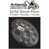 Artlantis Şeffaf Resim Paleti Plastik 1 Adet Godeli Ressam Paleti Boyama Paleti Akrilik Boya Guaj Boya Suluboya - Standart