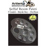 Artlantis Şeffaf Resim Paleti Plastik 3 Adet Godeli Ressam Paleti Boyama Paleti Akrilik Boya Guaj Boya Suluboya - Standart