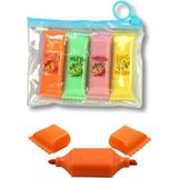 Artlantis Şeker Şekilli 4 Renk Fosforlu Kalem 1 Paket Çift Uçlu Çantalı 4 Lü Fosforlu Kalem Işaretleme Kalemi Sweet Candy - Çok Renkli - Standart