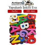 Artlantis Şekilli Eva Yapışkanlı Harf 100 Lü 1 Paket Kendinden Yapışkanlı Eva Sticker Okul Öncesi Kreş Ana Sınıfı - Mor