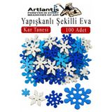 Artlantis Şekilli Eva Yapışkanlı Kar Tanesi 100 lü 1 Paket Kendinden Yapışkanlı Eva Sticker Okul Öncesi Kreş Ana Sınıfı