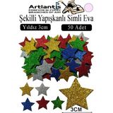Artlantis Şekilli Simli Eva Yapışkanlı 50 Li 1 Paket Kendinden Yapışkanlı Simli Eva Sticker Okul Öncesi Kreş Ana Sınıfı - Açık Pembe