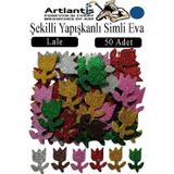 Artlantis Şekilli Simli Eva Yapışkanlı 50 li 1 Paket Kendinden Yapışkanlı Simli Eva Sticker Okul Öncesi Kreş Ana Sınıfı