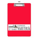 Artlantis Sekreterlik Kapaksız A5 Küçük Boy 1 Adet Renkli Kapaksız Sekreterlik Klipsli Metal Mekanizmalı 80 Ya