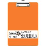 Artlantis Sekreterlik Kapaksız A5 Küçük Boy 1 Adet Renkli Kapaksız Sekreterlik Klipsli Metal Mekanizmalı 80 Yaprak Kapasiteli Ofis - Turuncu