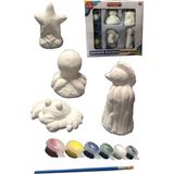 Artlantis Seramik Deniz Hayvanları Boyama Seti 1 Paket Deniz Hayvanları Boyama Etkinliği Alçı 6 Renk Boya ve Fırça - Çok Renkli - Standart