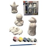 Artlantis Seramik Deniz Hayvanları Boyama Seti 1 Paket Deniz Hayvanları Boyama Etkinliği Alçı 6 Renk Boya ve Fırça