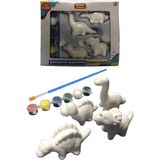 Artlantis Seramik Dinazor Boyama Seti 1 Paket Dinazor Boyama Etkinliği Alçı 4 Adet Dinazor Modeli 6 Renk Boya ve Fırça - Çok Renkli - Standart