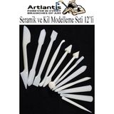 Artlantis Seramik Kil Çömlek Modelleme Seti 12 Parça 1 Paket Polimer Kil Şekillendirici Modelaj Oyma Temizleme Marzipan Çiçek - Standart - Çok Renkli