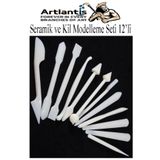 Artlantis Seramik Kil Çömlek Modelleme Seti 12 Parça 1 Paket Polimer Kil Şekillendirici Modelaj Oyma Temizleme