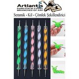 Artlantis Seramik Kil Çömlek Şekillendirici 5'li 1 Paket Akrilik Seramik Modelaj Oyma Seti Heykel Tasarım Deri Oyma Çok Renkli Çizim Kalemi