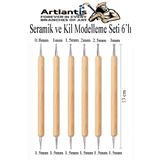 Artlantis Seramik Kil Çömlek Şekillendirici 6 lı 1 Paket Seramik Modelaj Oyma Seti Heykel Hobi Tasarım Deri Oy